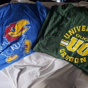 Ladies University Logo T-Shirts - Blue and Green
